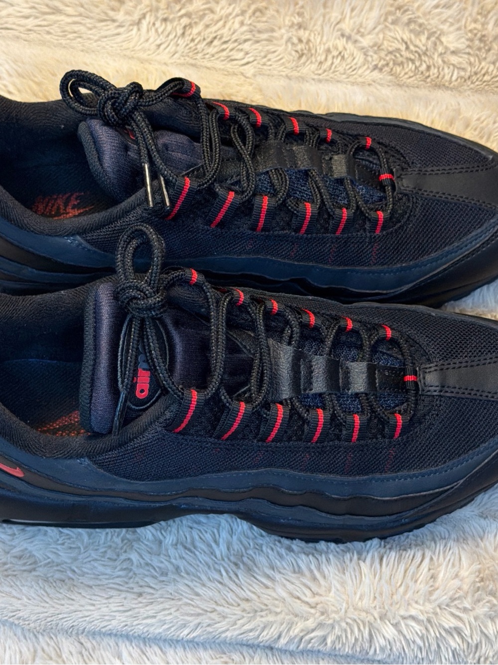 Nike Black Sneakers with Red Lace Accents - Picture 5 of 12